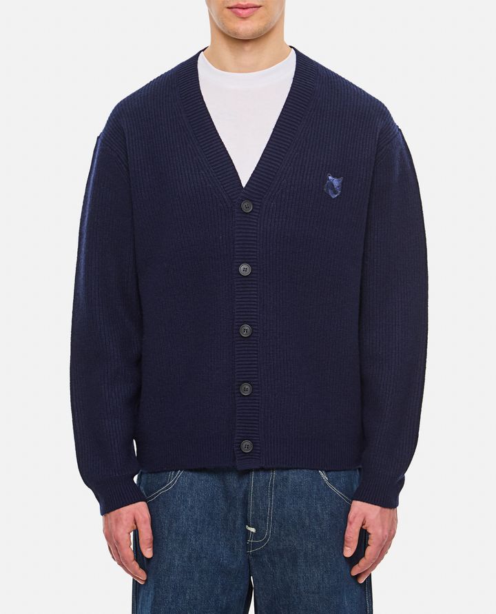 Maison Kitsuné - BOLD FOX HEAD PATCH COMFORT RIBBED CARDIGAN_1