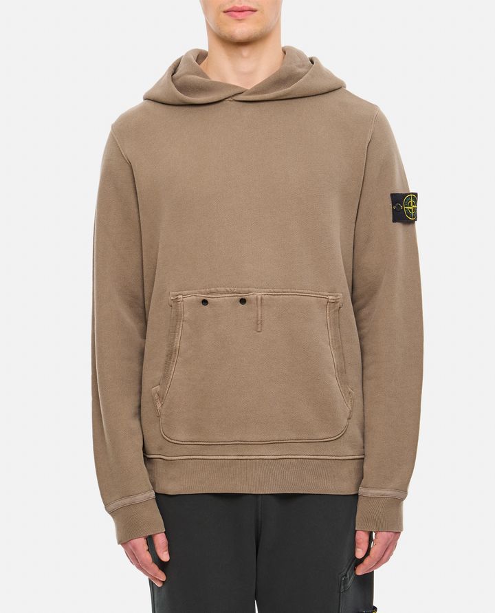 Stone Island - ORGANIC COTTON DIAGONAL FLEECE 'OLD' EFFECT_1