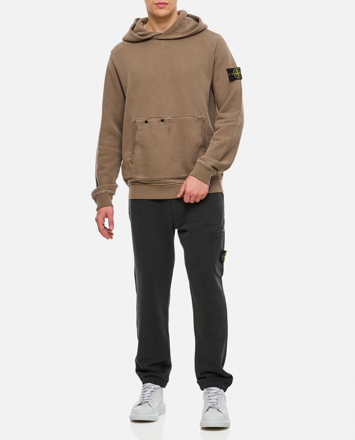 Stone Island - ORGANIC COTTON DIAGONAL FLEECE 'OLD' EFFECT_2