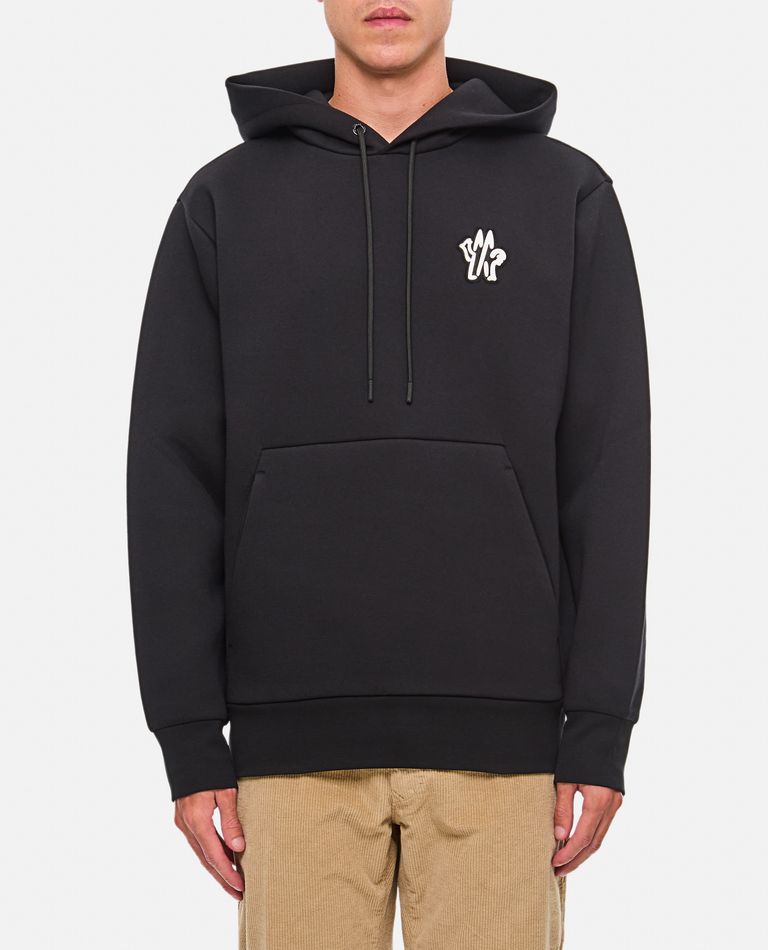 Shop Moncler Hoodie Sweater In Black