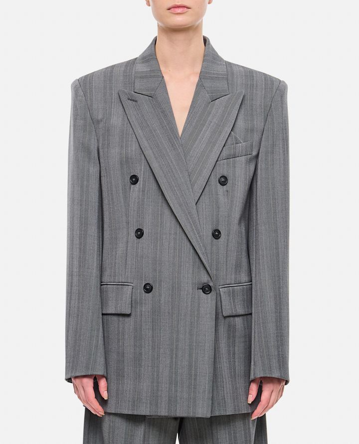 Sportmax - MERLOT DOUBLE BREASTED PINSTRIPES JACKET_1