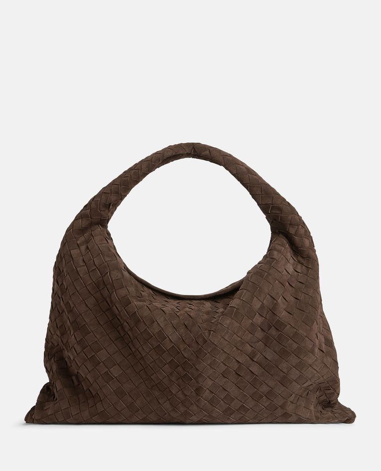 Shop Bottega Veneta Large Suede Hop Bag