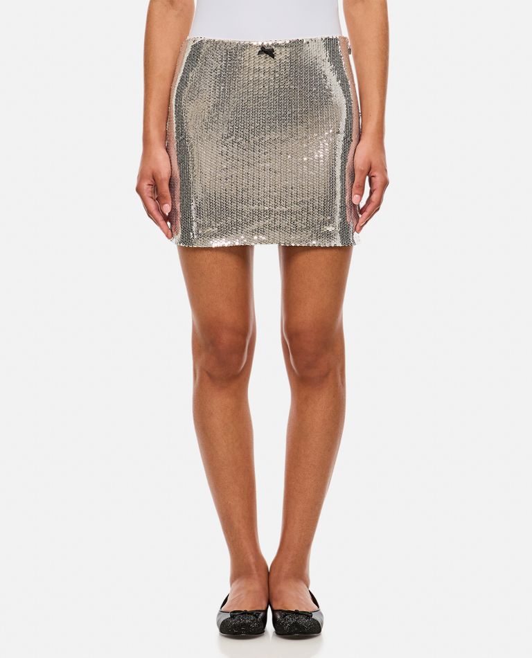 Rotate Birger Christensen Sequinned Mini Skirt In Silver