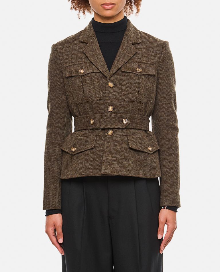 Short belted jacket on sale