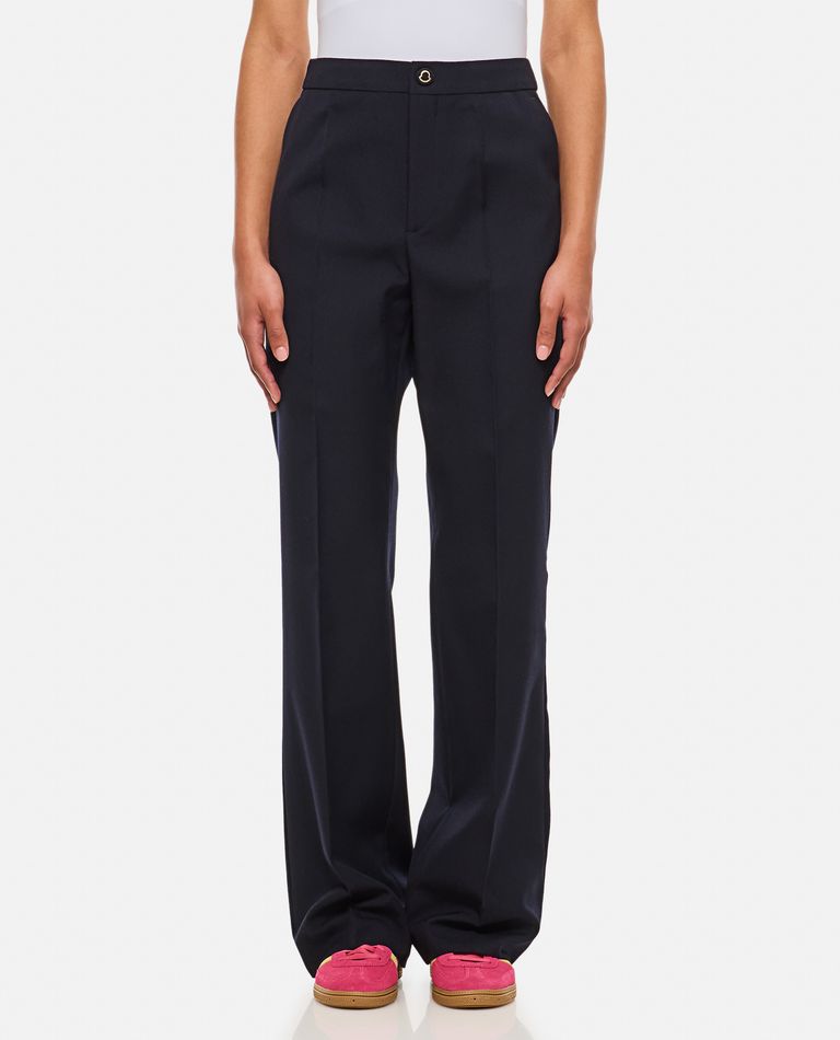 Moncler High Waist Denim Pants In Blue