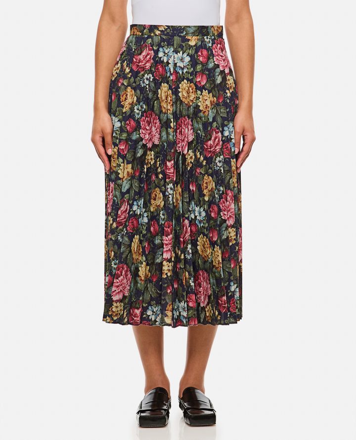 Junya Watanabe - FLOWER PATTERN PRINTED PLEATED MIDI SKIRT_1