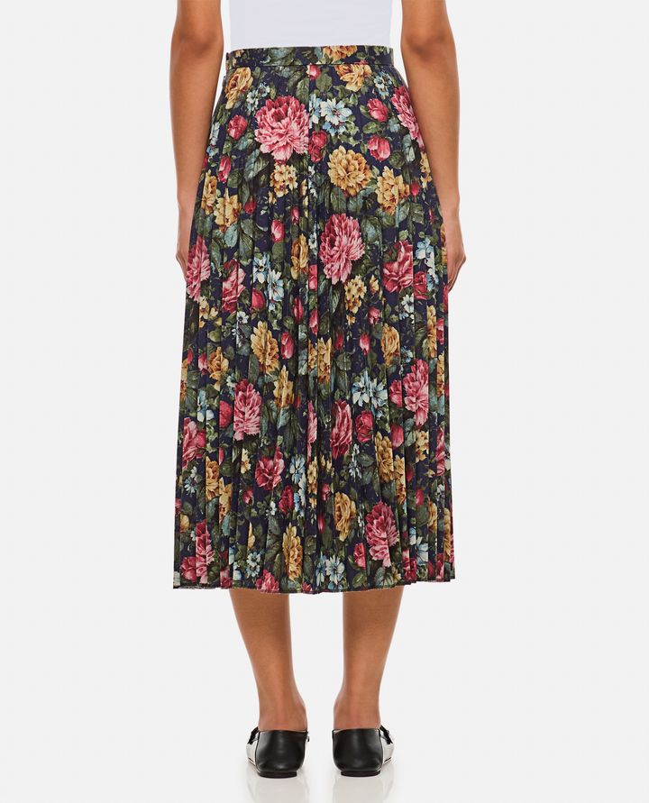 Junya Watanabe - FLOWER PATTERN PRINTED PLEATED MIDI SKIRT_3