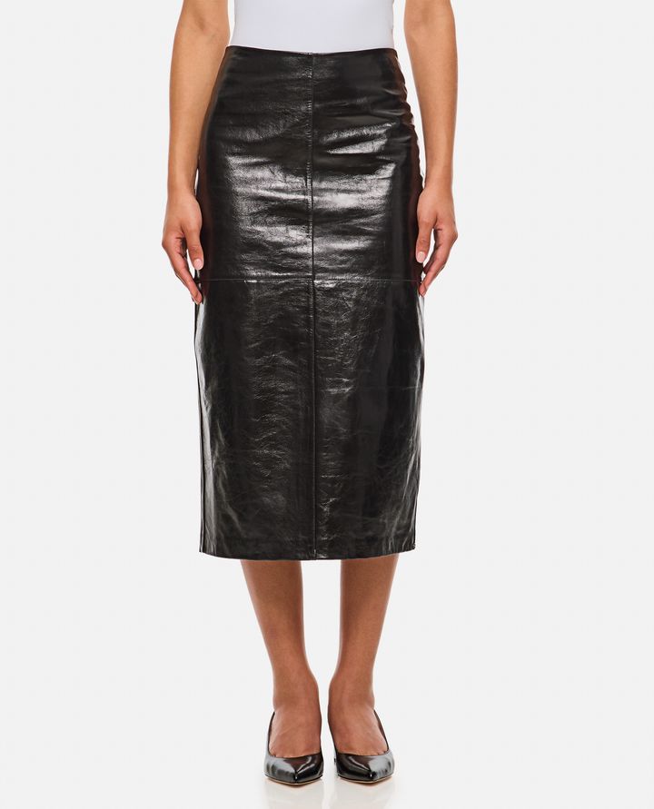 Sportmax - BAIRO MIDI LEATHER SKIRT_1