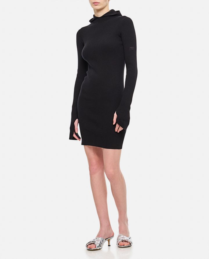 Fendi - WOOL SILK RIBS MINI DRESS_2