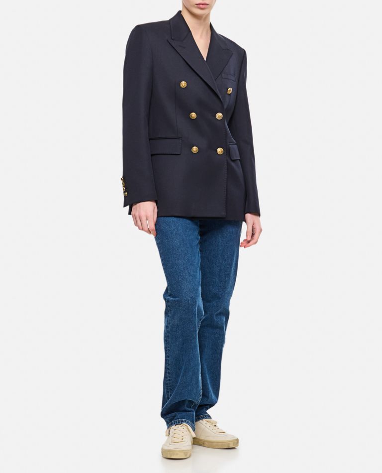 Frame Womens The Ruler Crop Five-pockets Straight-leg High-rise Stretch-denim Jeans Written In Blue