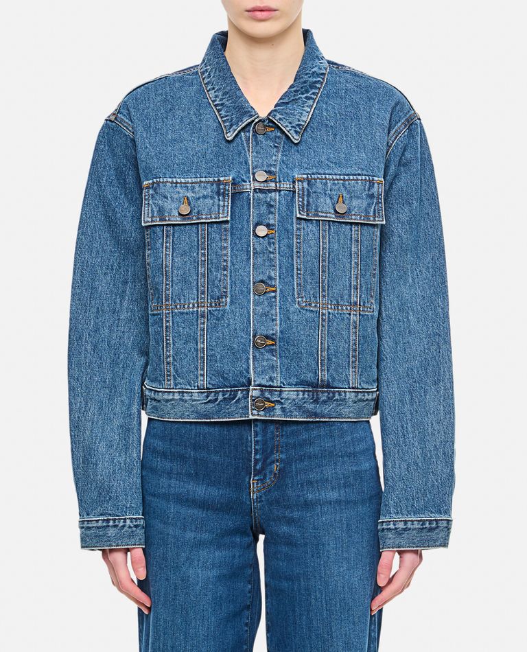 Khaite Saunder Buttoned Denim Jacket In Blue
