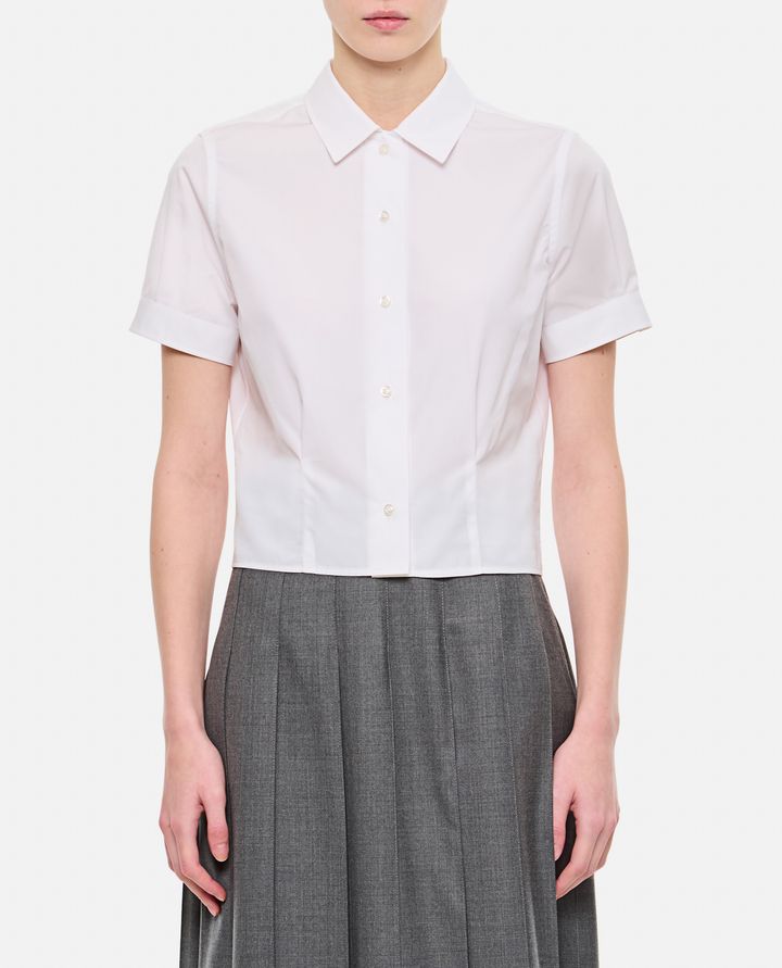 Thom Browne - SHORT SLEEVE TUCKED BLOUSE IN POPLIN_1