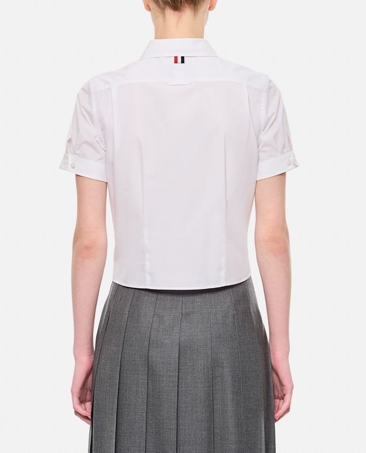 Thom Browne - SHORT SLEEVE TUCKED BLOUSE IN POPLIN_3