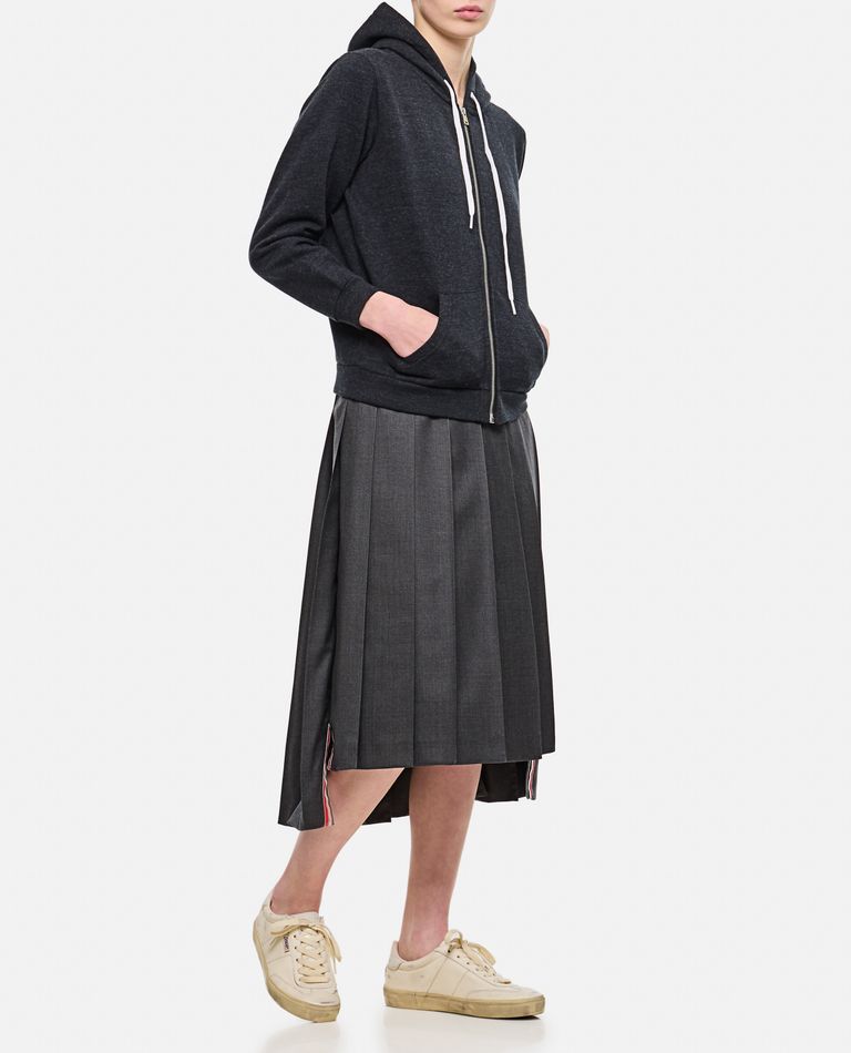Thom Browne Pleated Midi Skirt In Grey