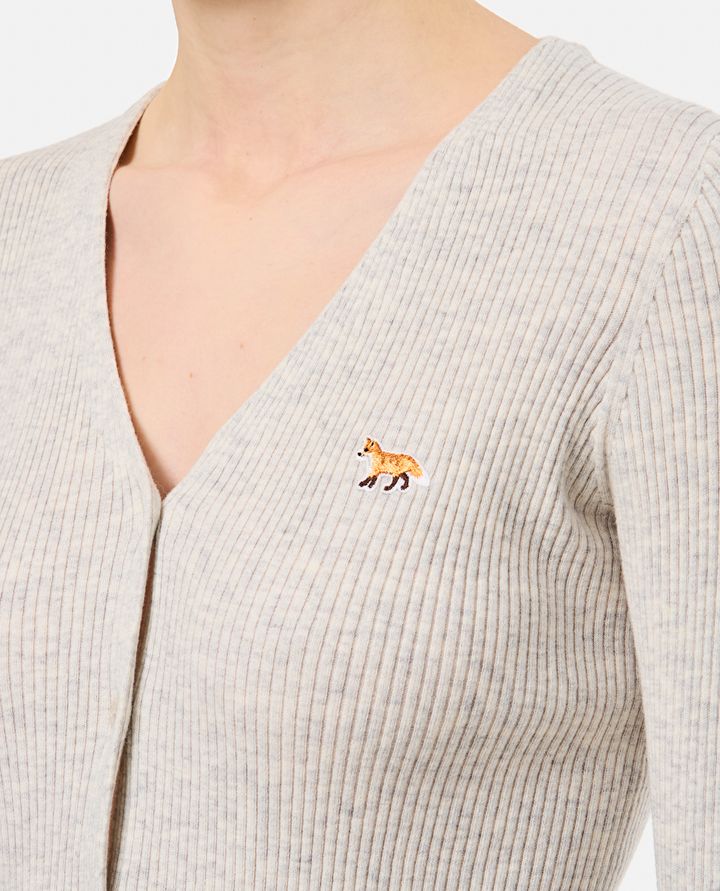 Maison Kitsuné - BABY FOX PATCH FINE RIBBED CARDIGAN_4