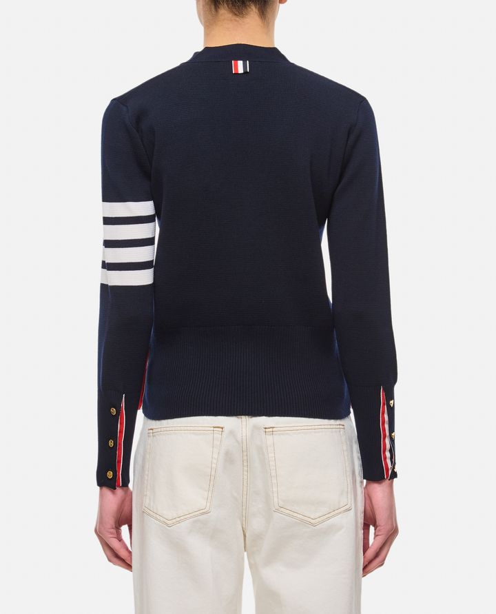 Thom Browne - MILANO CLASSIC V NECK FINE MERINO WOOL CARDIGAN_6