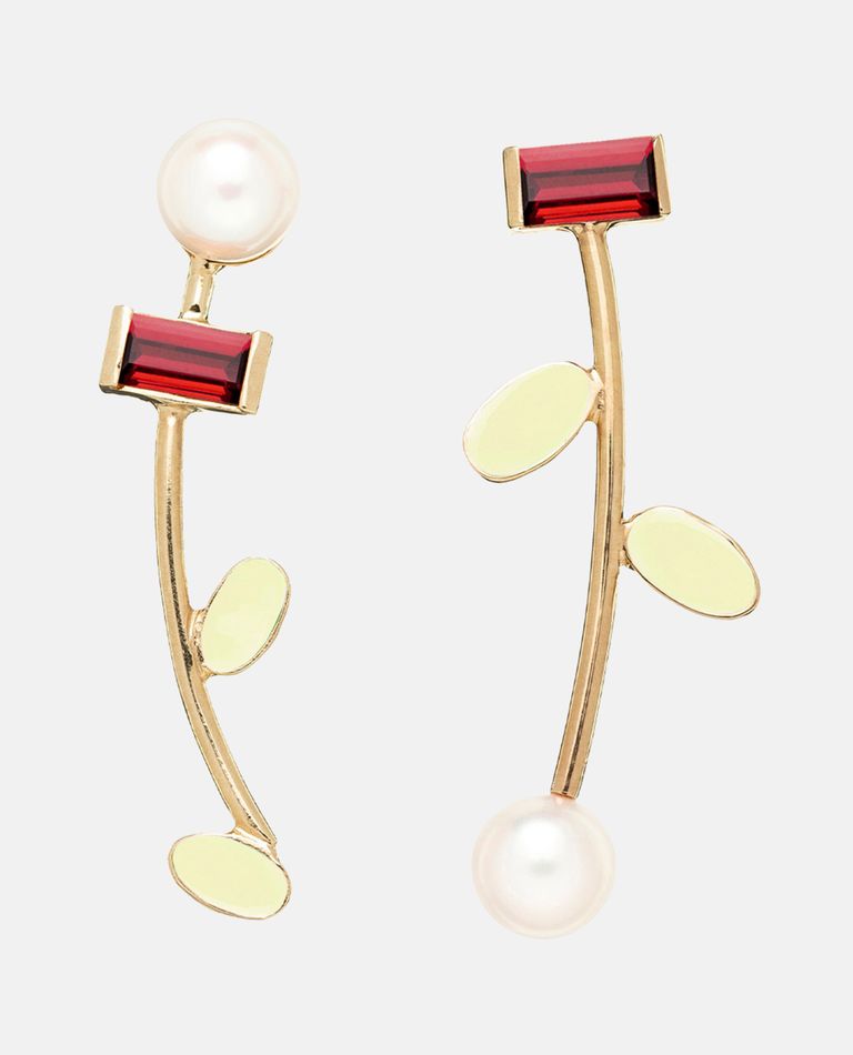 Aliita Petalos Flor Rodonite Earrings In Multicolor