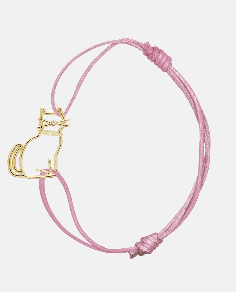 Aliita Miau Cord Bracelet In Pink