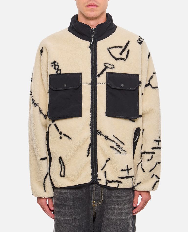And Wander Map Key Boa Jacket In White