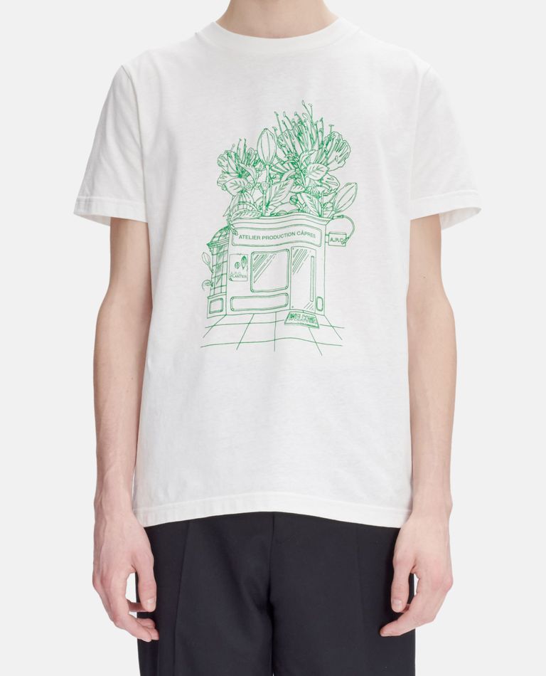 Apc Open-necked Black Shirt In White
