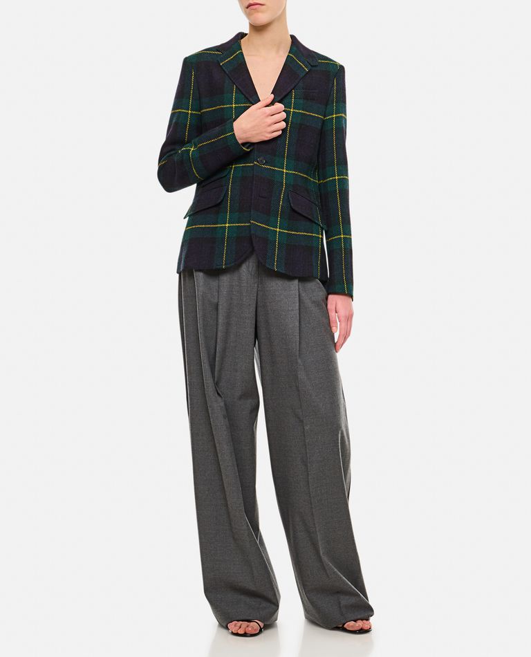Polo Ralph Lauren Single Breasted Tartan Blazer In Blue
