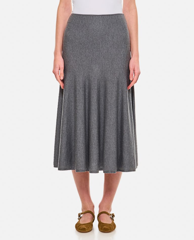 Shop Khaite Mayu Full Midi Skirt In Grey