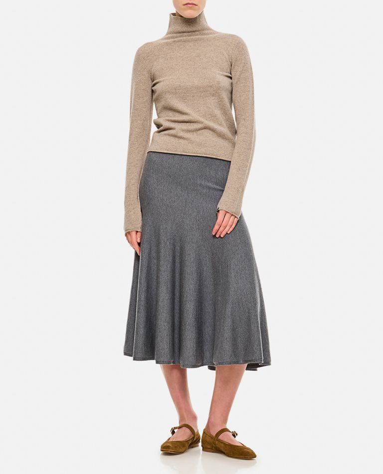 Shop Khaite Mayu Full Midi Skirt In Grey