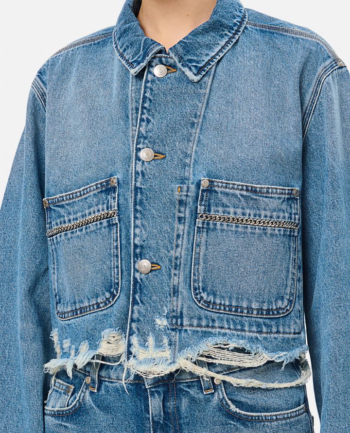 Stella McCartney - DENIM JACKET WITH POCKET DECORATION_4