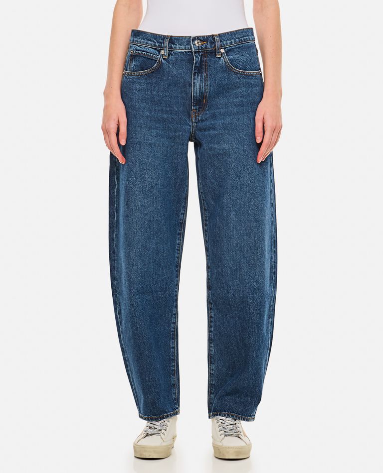 Frame Baggy High Rise Bubble Jeans In Westbury In Blue
