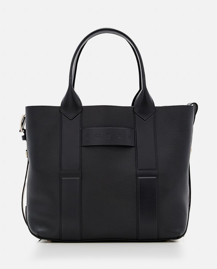 Hogan - MEDIUM SCRIPT LEATHER SHOPPING BAG_2