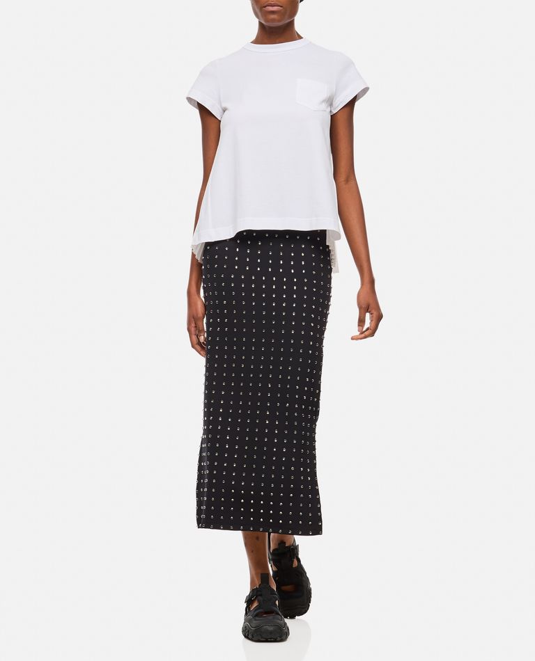 Sportmax Crystal Studded High Waist Midi Skirt In Black