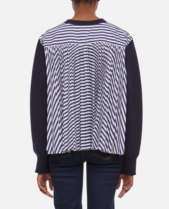 Sacai - SWEATSHIRT WITH PLEATED FABRIC BACK_3