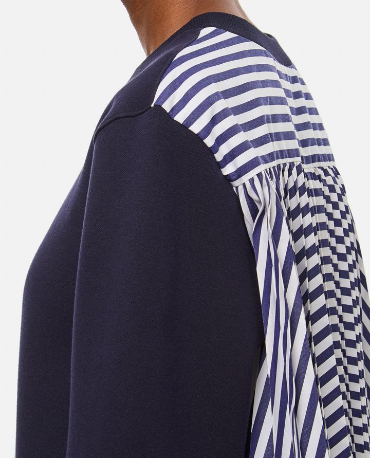 Sacai - SWEATSHIRT WITH PLEATED FABRIC BACK_4