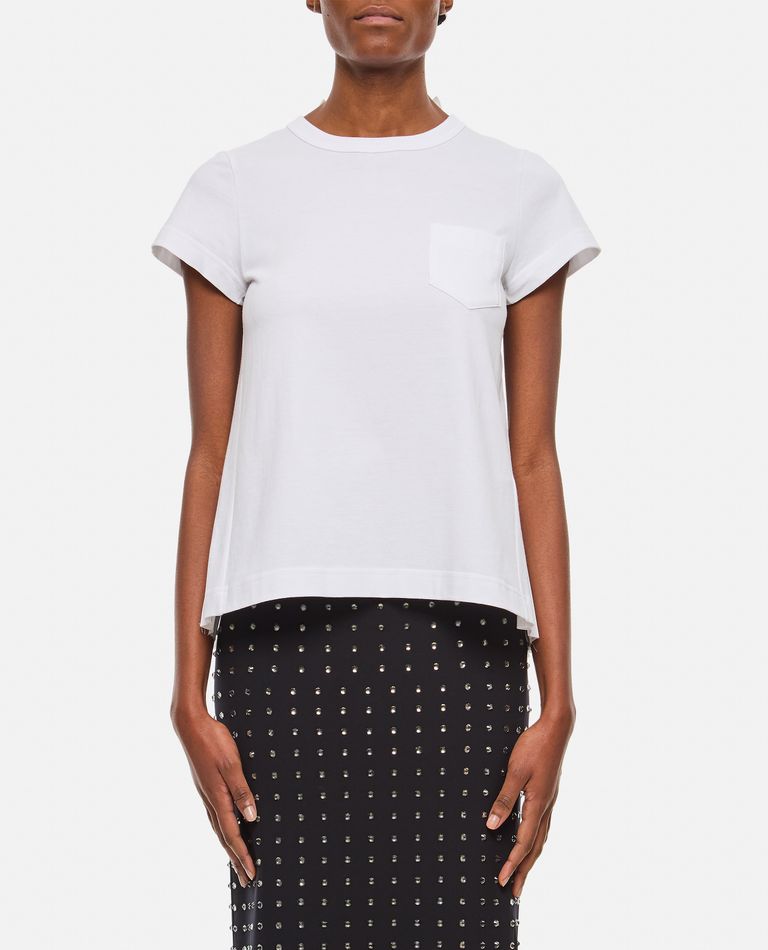 COTTON POPLIN X COTTON JERSEY T-SHIRT for Women - Sacai | Biffi
