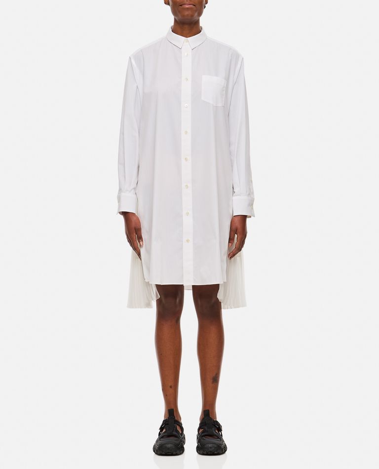 Shop Sacai Cotton Poplin Dress In White