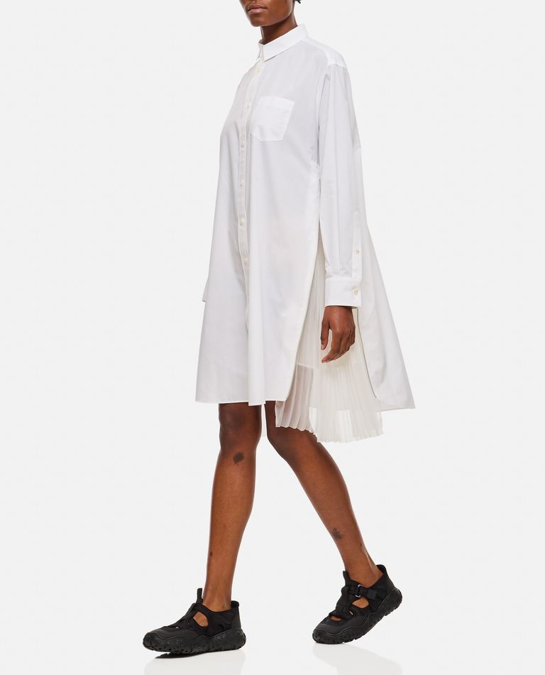 Shop Sacai Cotton Poplin Dress In White