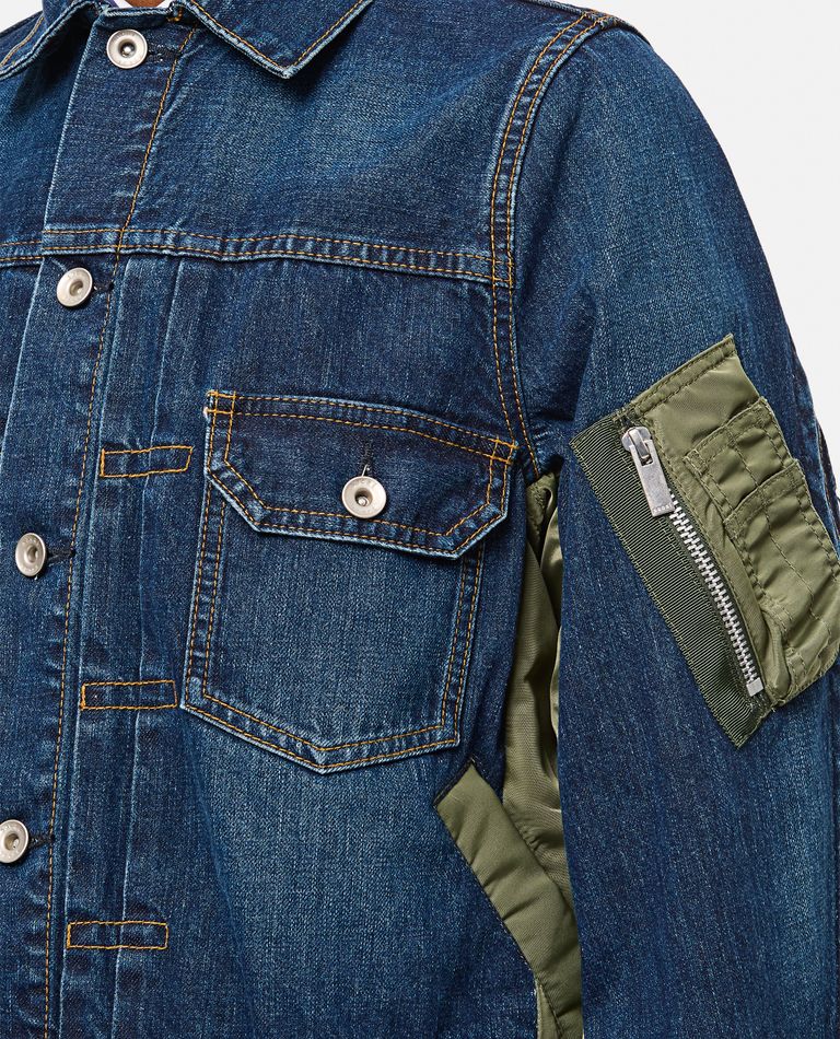 DENIM X NYLON TWILL JACKET for Women - Sacai | Biffi