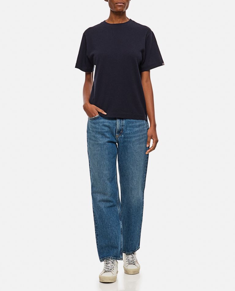 Agolde Riley High Rise Straight Crop In Blue