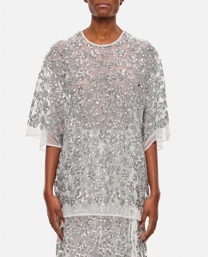 Cecilie Bahnsen - ASRA TOP UME FLORAL SEQUINS SILVER_1