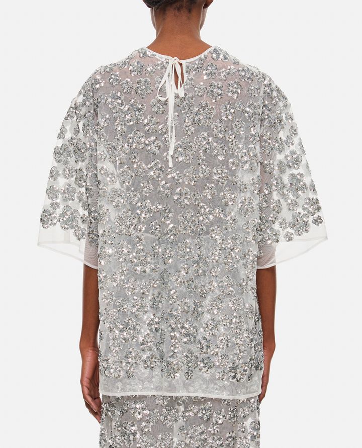 Cecilie Bahnsen - ASRA TOP UME FLORAL SEQUINS SILVER_3