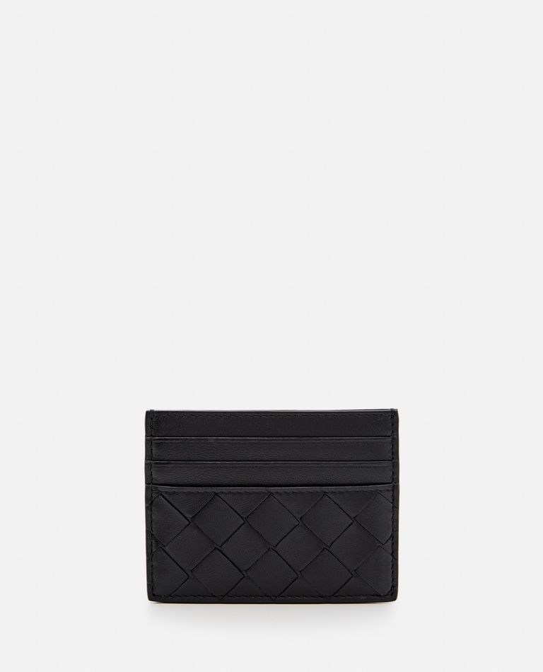 Shop Bottega Veneta Small Card Holder Intreccio In Black