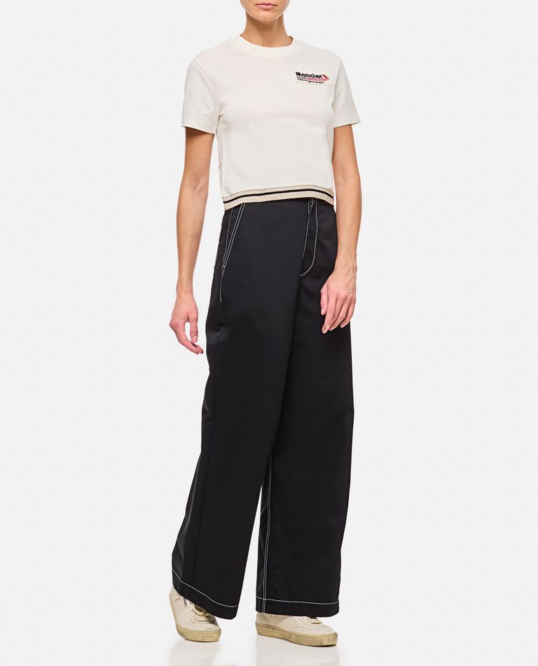 Moncler Genius Moncler X Palm Angels Black Contrast Trousers In Black