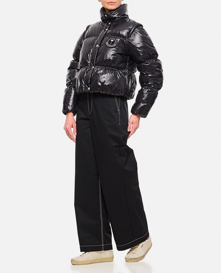 Moncler Genius Women's Lightweight Padded Cropped Black Nylon Jacket In Black