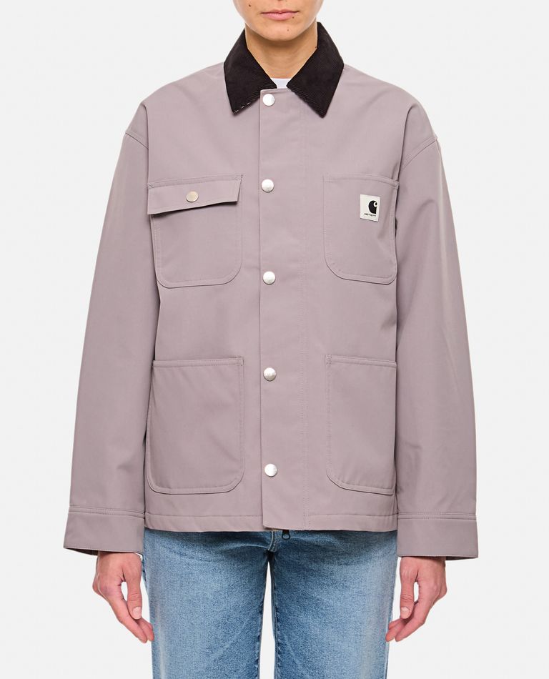 Carhartt Omens Yosemite Clapton Patch-pockets Relaxed-fit Woven Jacket In Grey