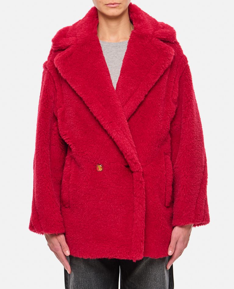 Max Mara Short Teddy Bear Icon Coat In Alpaca And Wool In Red