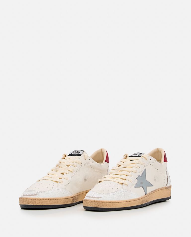 Golden Goose Ball Star Distressed-effect Sneakers In White