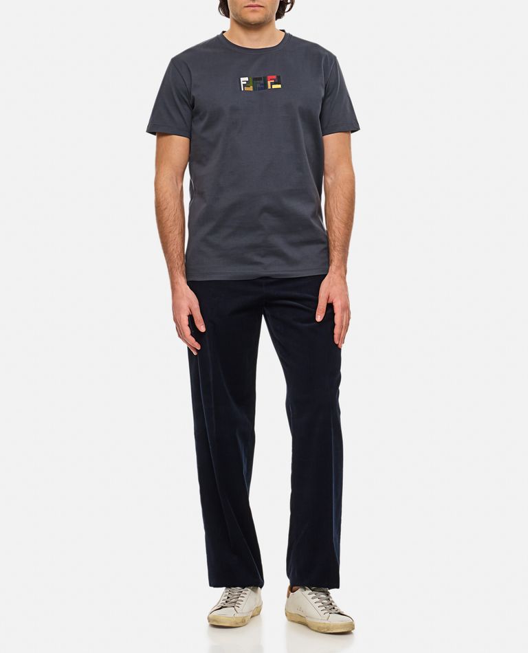 Fendi Ribbed Pants In Blue