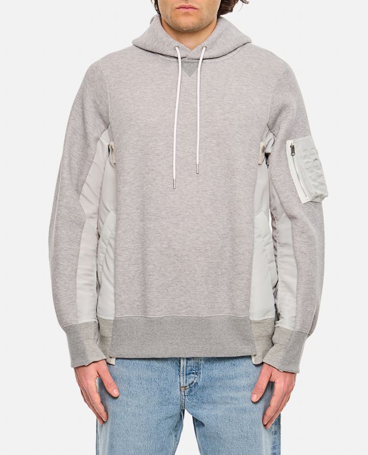 Sacai - TERRY SWEATSHIRT WITH TWILL AND NYLON HOOD_1