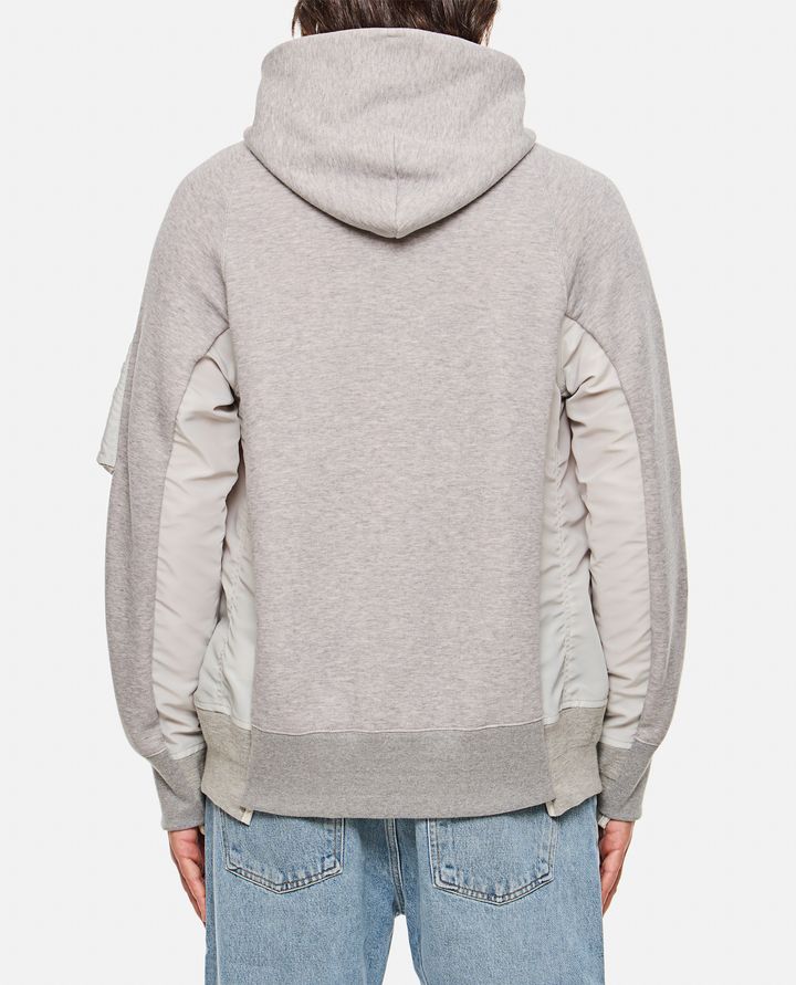 Sacai - TERRY SWEATSHIRT WITH TWILL AND NYLON HOOD_3