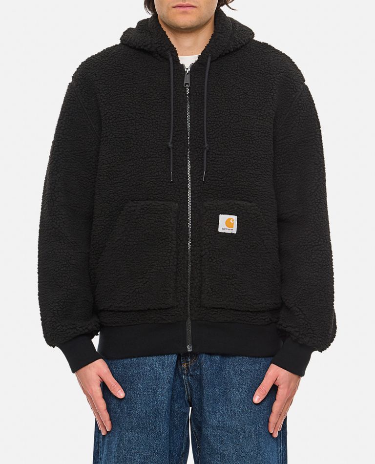 Carhartt Wip Active Liner Fleece Drawstring Hooded Jacket In Black